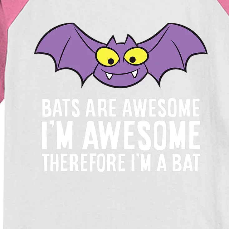 Bats Are Awesome I'm Awesome Therefore I'm a Bat Kids Colorblock Raglan Jersey