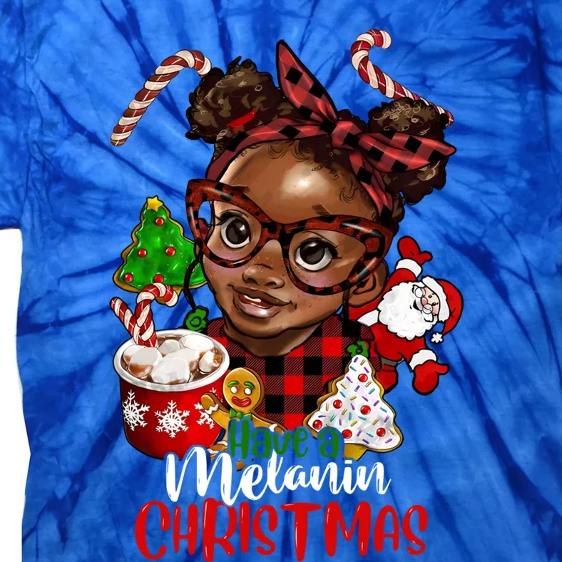 Black African American Melanin Christmas Gift Tie-Dye T-Shirt