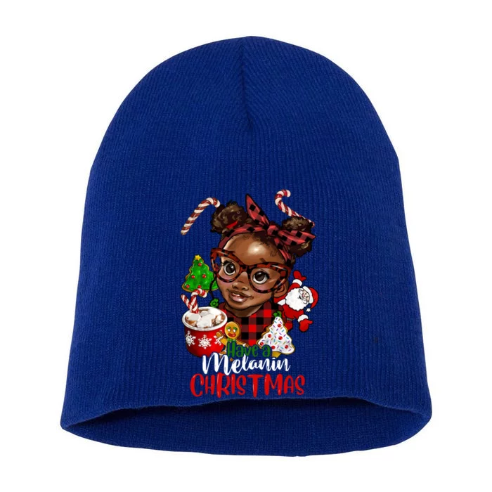 Black African American Melanin Christmas Gift Short Acrylic Beanie