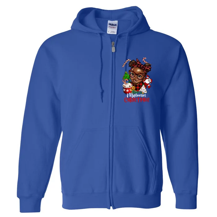 Black African American Melanin Christmas Gift Full Zip Hoodie