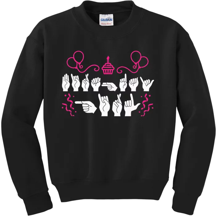 Birthday ASL American Sign Language Kids Sweatshirt