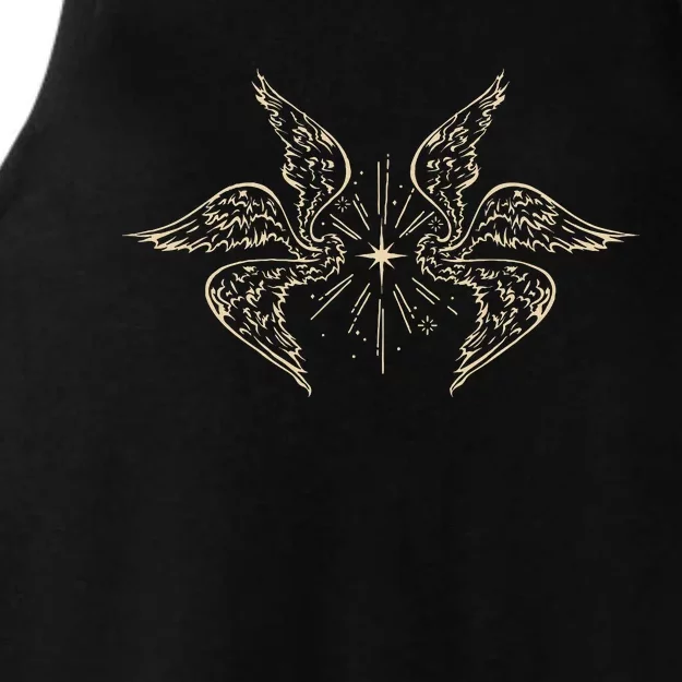 Biblically Accurate Archangel Wings Star Emo Alt Goth Ladies Tri-Blend Wicking Tank