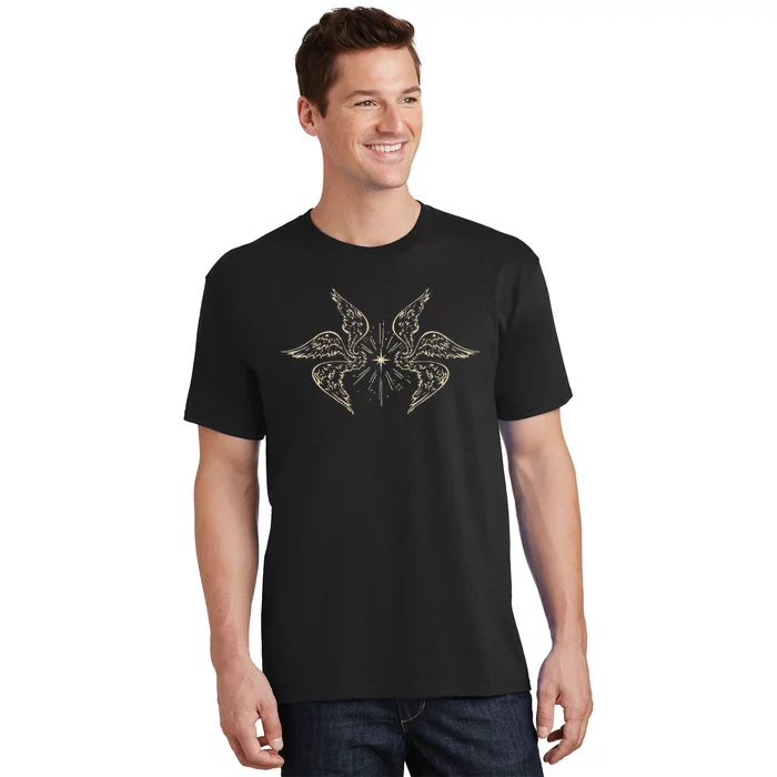 Biblically Accurate Archangel Wings Star Emo Alt Goth T-Shirt