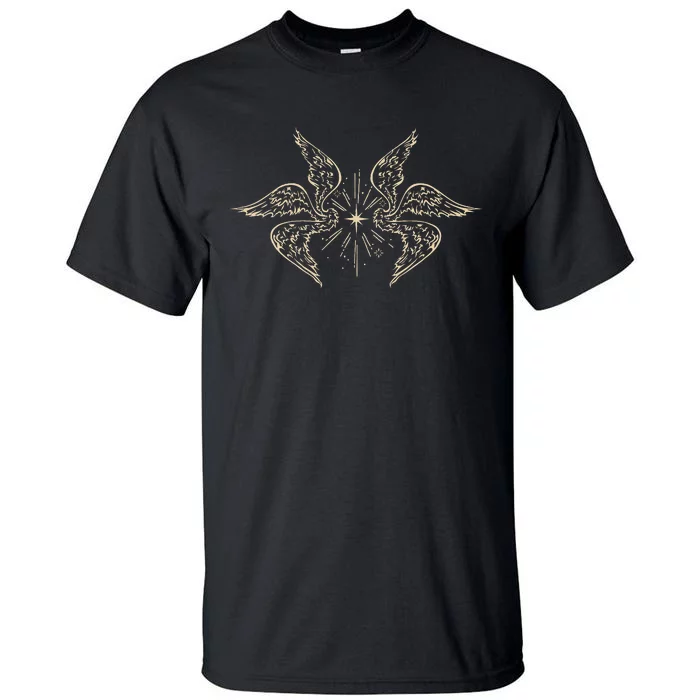 Biblically Accurate Archangel Wings Star Emo Alt Goth Tall T-Shirt