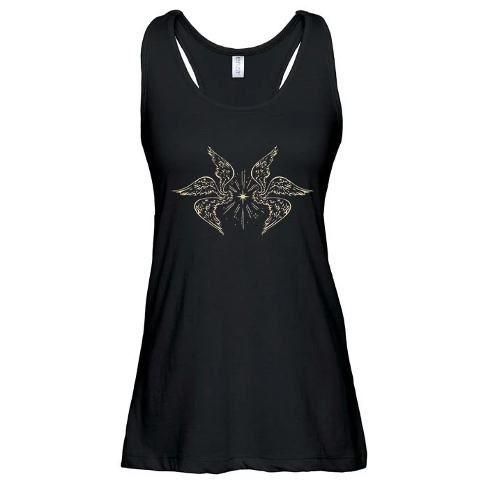 Biblically Accurate Archangel Wings Star Emo Alt Goth Ladies Essential Flowy Tank