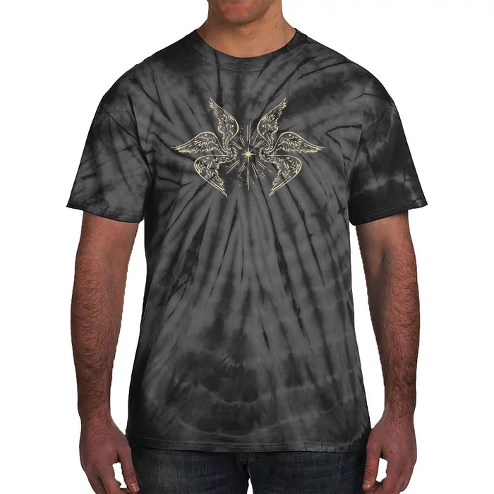 Biblically Accurate Archangel Wings Star Emo Alt Goth Tie-Dye T-Shirt