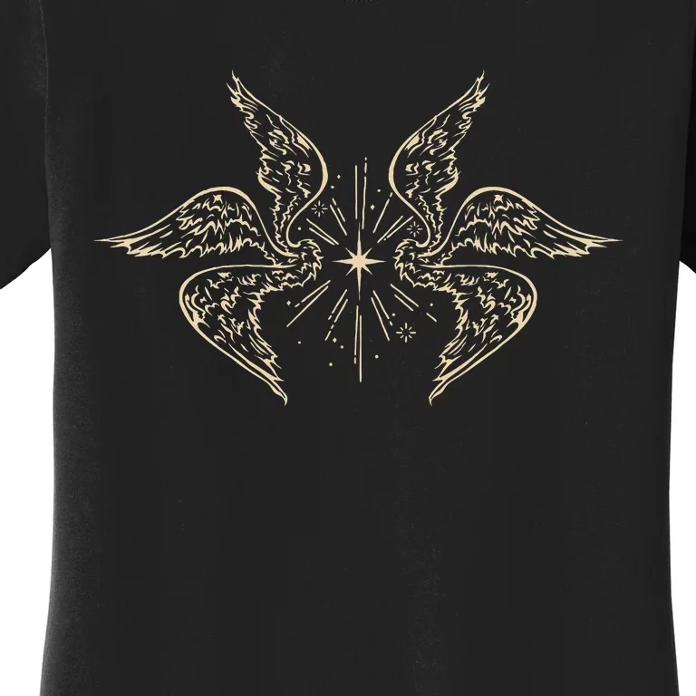 Biblically Accurate Archangel Wings Star Emo Alt Goth Women's T-Shirt