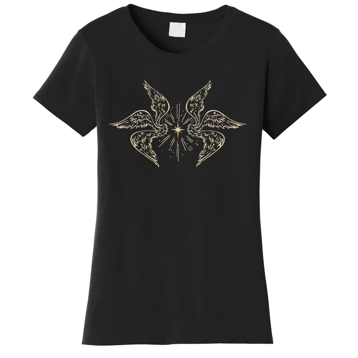 Biblically Accurate Archangel Wings Star Emo Alt Goth Women's T-Shirt