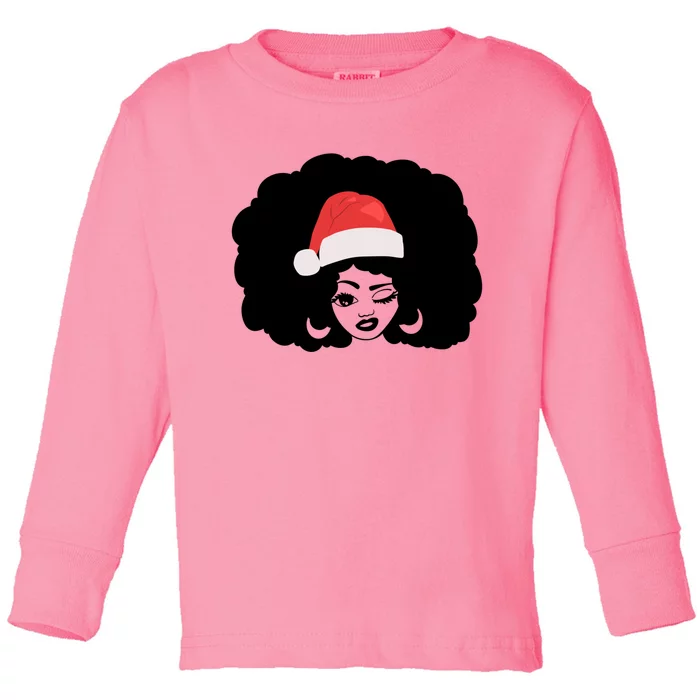 Black African American Mrs Claus Christmas Pajamas 2021 Xmas Gift Toddler Long Sleeve Shirt