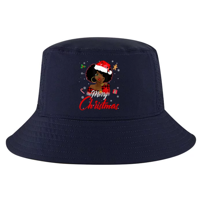 Black African American Melanin Christmas Santa Hat Xmas Great Gift Cool Comfort Performance Bucket Hat