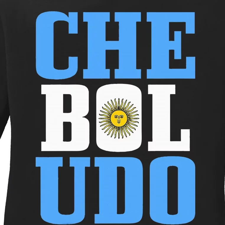 Boludo Argentina Argentinian Flag Pride Roots Ladies Long Sleeve Shirt