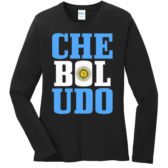 Boludo Argentina Argentinian Flag Pride Roots Ladies Long Sleeve Shirt