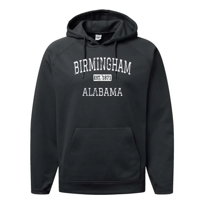 Birmingham Alabama AL Vintage Performance Fleece Hoodie