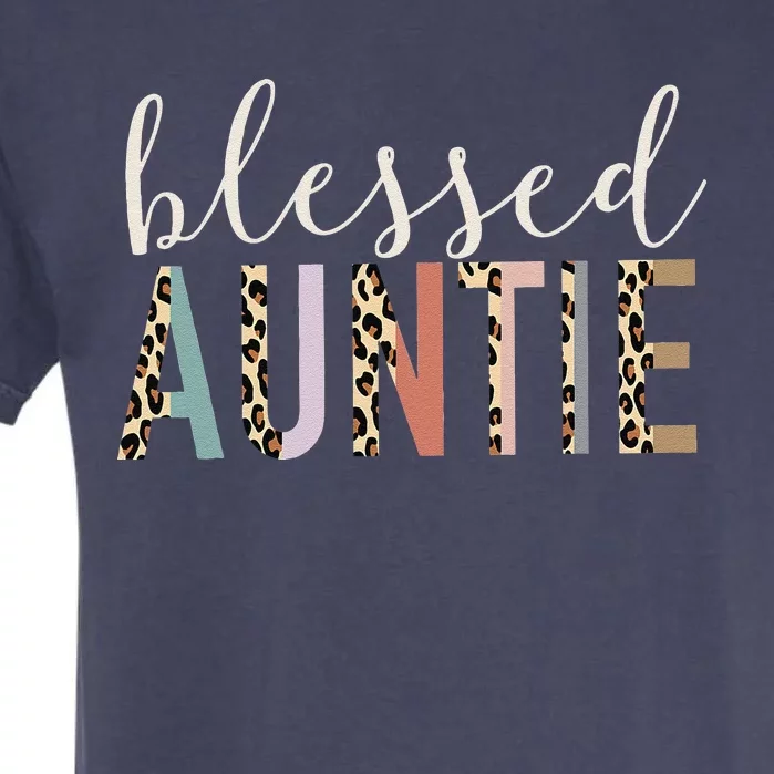 Blessed Auntie Aunt Cute Leopard Print Garment-Dyed Heavyweight T-Shirt