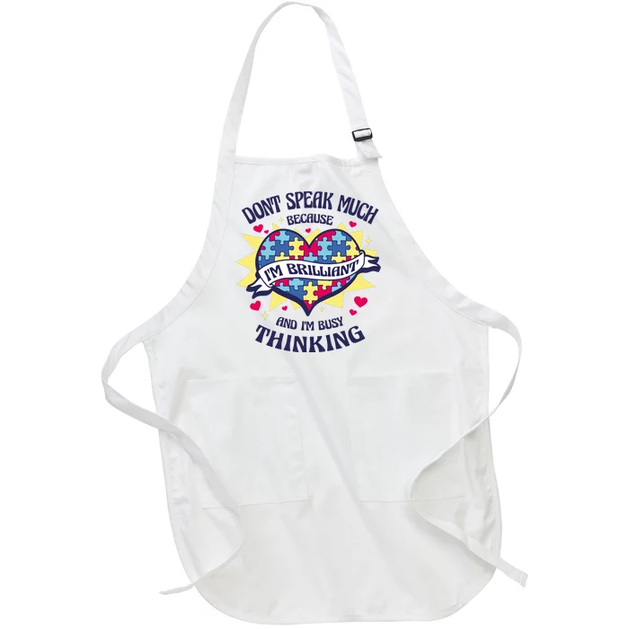 Brilliant Autism Awareness Quote Full-Length Apron With Pocket