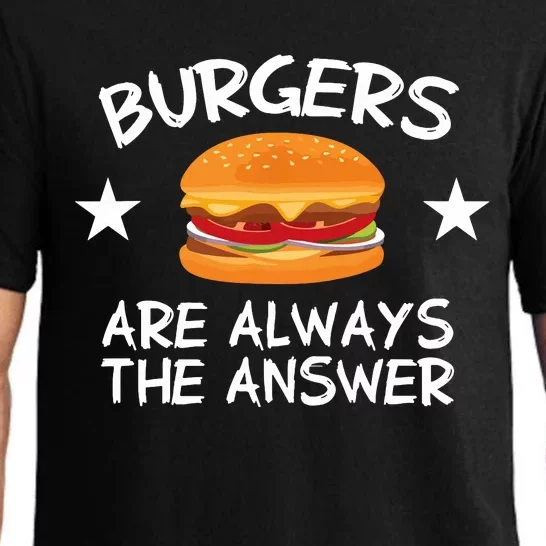 Burgers Are Always The Answer Funny Hamburger Lover Pajama Set