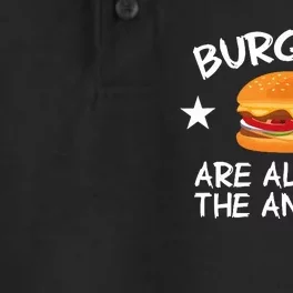 Burgers Are Always The Answer Funny Hamburger Lover Dry Zone Grid Performance Polo