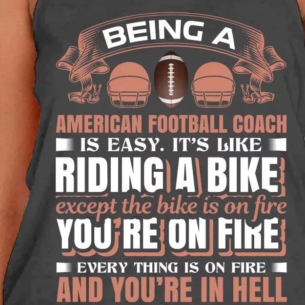 Being A American Football Coach Is Easy It's Like Riding A Bike Women's Knotted Racerback Tank