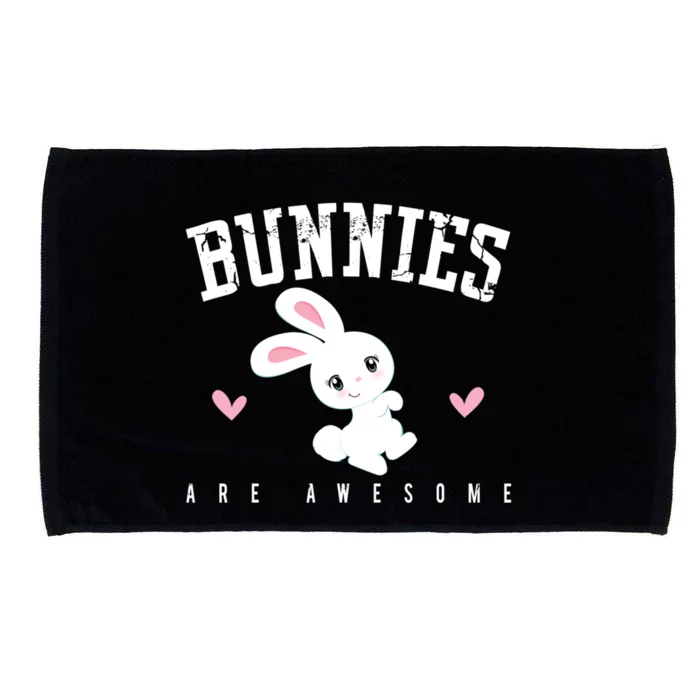 Bunnies Are Awesome Bunny Mom Rabbit Pet Owner Gift Microfiber Hand Towel