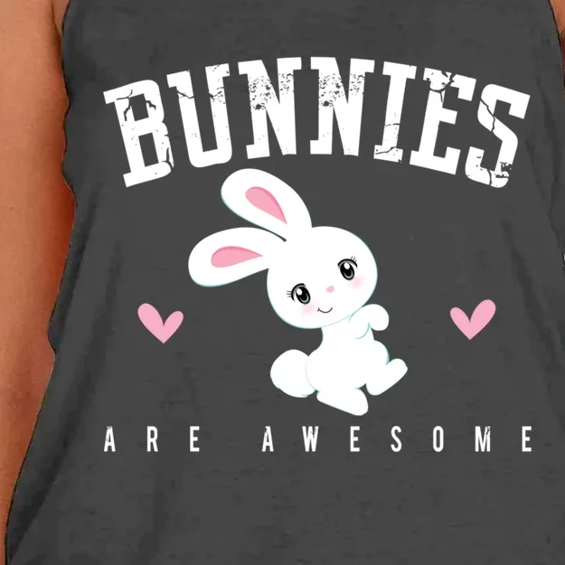 Bunnies Are Awesome Bunny Mom Rabbit Pet Owner Gift Women's Knotted Racerback Tank