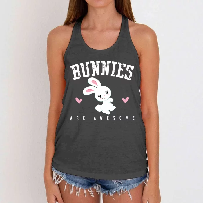 Bunnies Are Awesome Bunny Mom Rabbit Pet Owner Gift Women's Knotted Racerback Tank