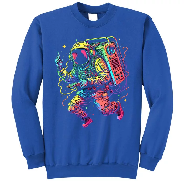 Boombox Astronaut And Teens Graphic Cute Gift Tall Sweatshirt