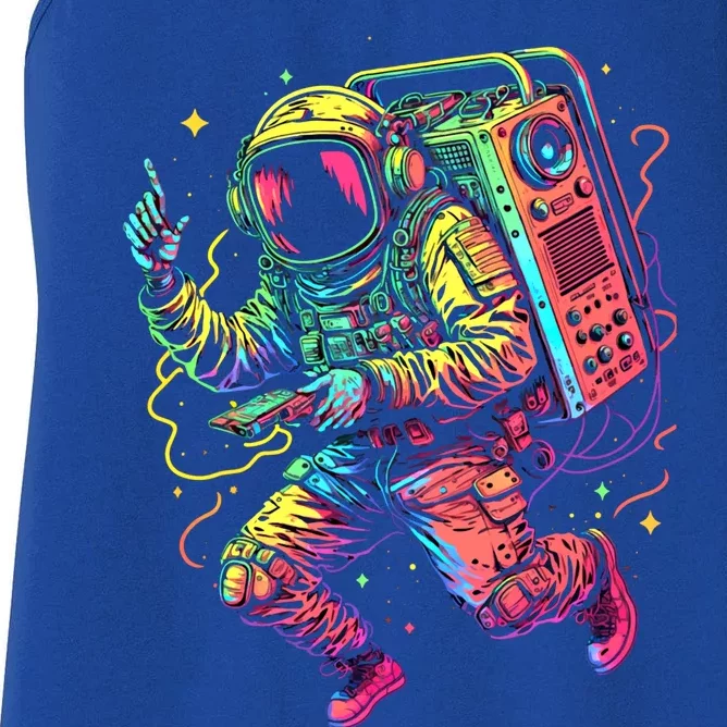 Boombox Astronaut And Teens Graphic Cute Gift Women's Racerback Tank