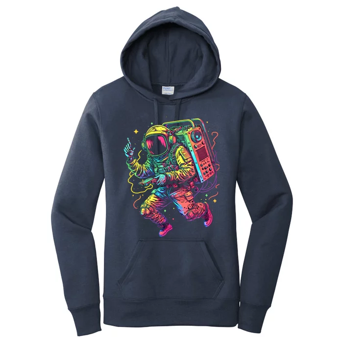 Boombox Astronaut And Teens Graphic Cute Gift Women's Pullover Hoodie