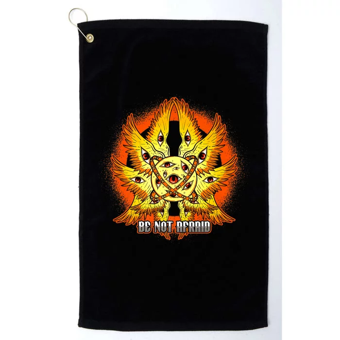 Biblically Accurate Angel Meme Ophanim Be Not Afraid Premium Platinum Collection Golf Towel