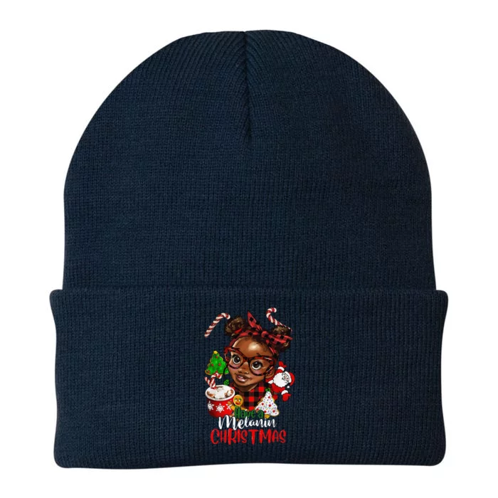 Black African American Melanin Christmas Knit Cap Winter Beanie