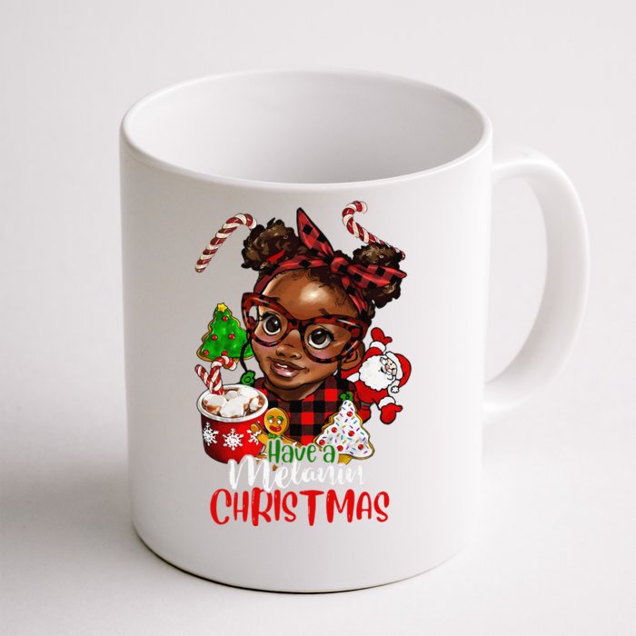 Black African American Melanin Christmas Front & Back Coffee Mug