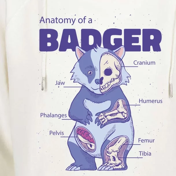 Badger Animal Anatomy Womens Funnel Neck Pullover Hood