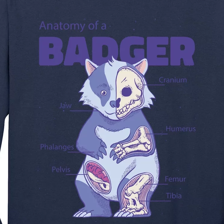 Badger Animal Anatomy Tall Long Sleeve T-Shirt