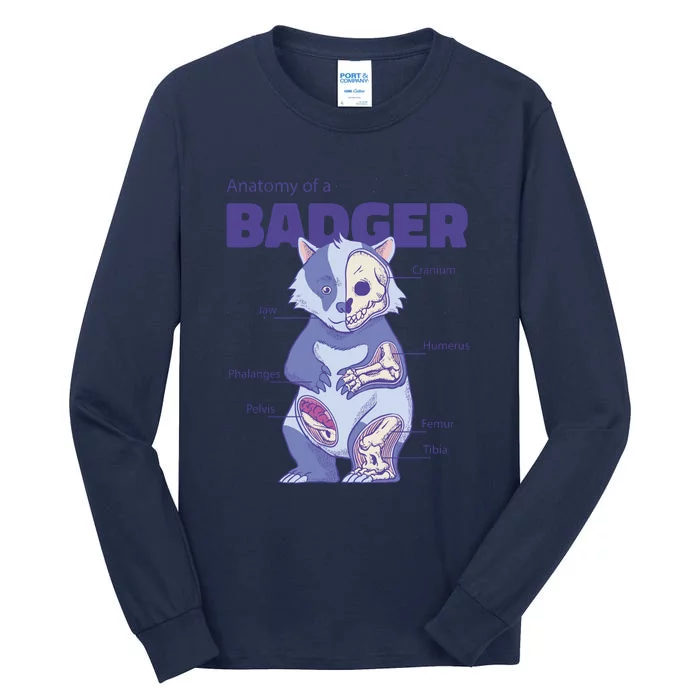 Badger Animal Anatomy Tall Long Sleeve T-Shirt