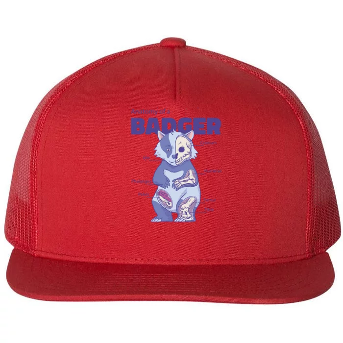 Badger Animal Anatomy Flat Bill Trucker Hat