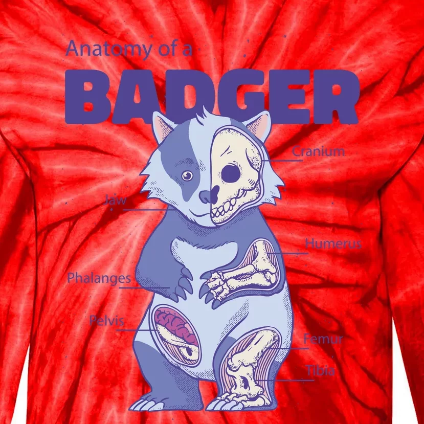 Badger Animal Anatomy Tie-Dye Long Sleeve Shirt