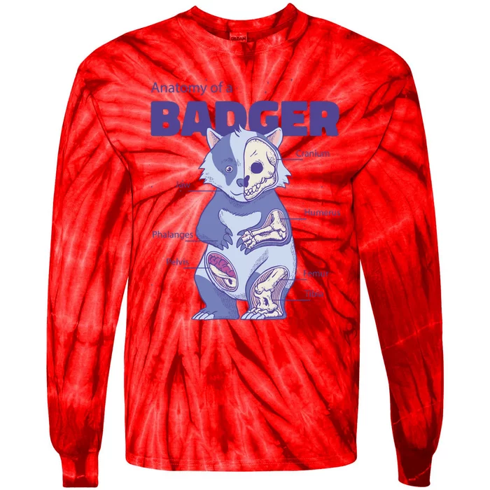 Badger Animal Anatomy Tie-Dye Long Sleeve Shirt