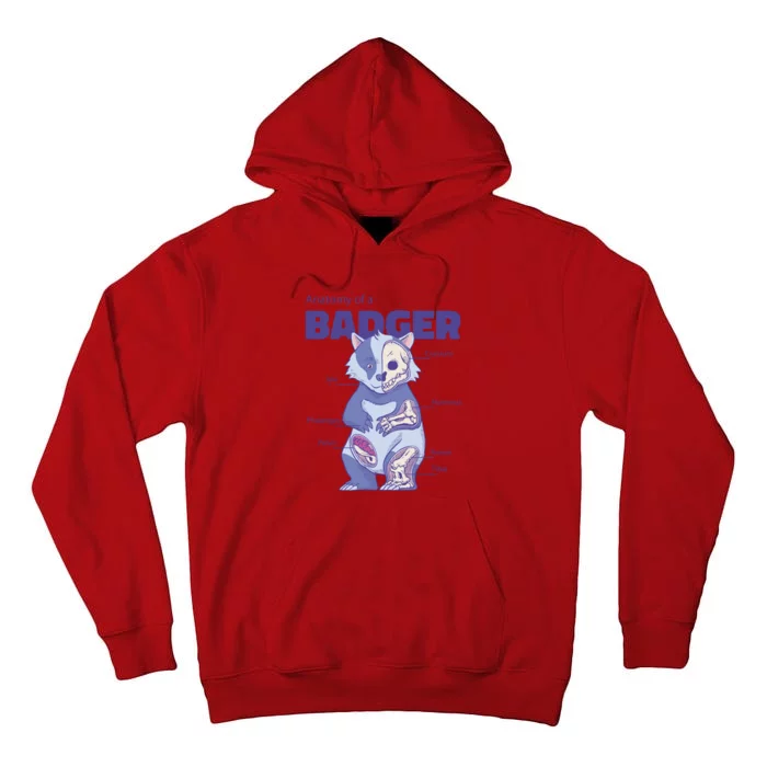 Badger Animal Anatomy Tall Hoodie