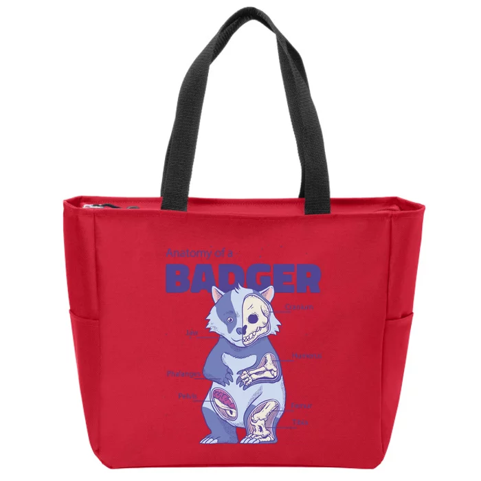 Badger Animal Anatomy Zip Tote Bag