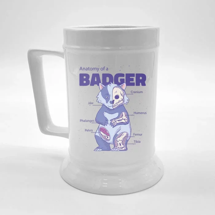 Badger Animal Anatomy Front & Back Beer Stein