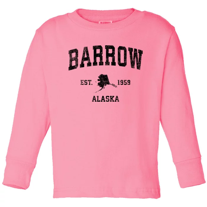 Barrow Alaska Ak Vintage Sports Toddler Long Sleeve Shirt