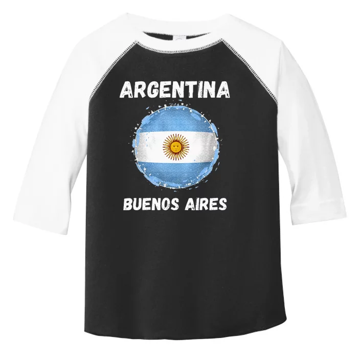 Buenos Aires Argentina Vintage Sport Argentine Flag Souvenir Toddler Fine Jersey T-Shirt