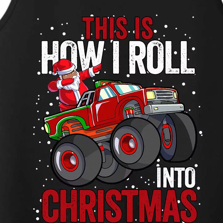 Black African American Santa Claus Monster Truck Christmas Performance Tank