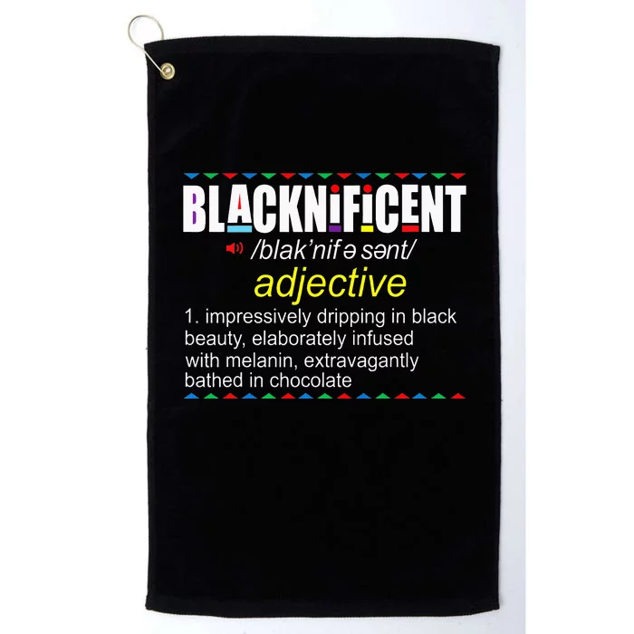 Blacknificent Afro African Pro Black History Month Platinum Collection Golf Towel