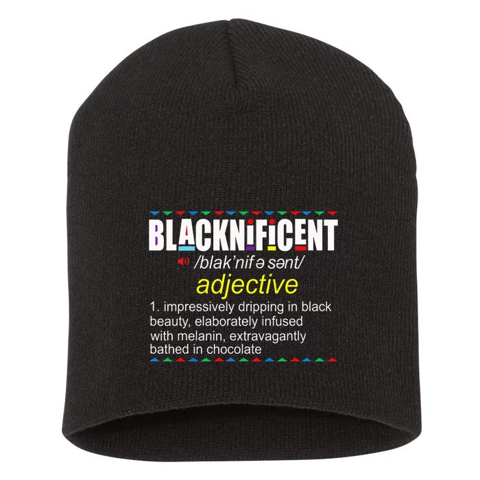 Blacknificent Afro African Pro Black History Month Short Acrylic Beanie