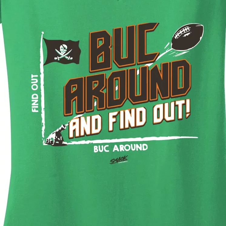 Buck Around And Find Out Tb Football Women's V-Neck T-Shirt