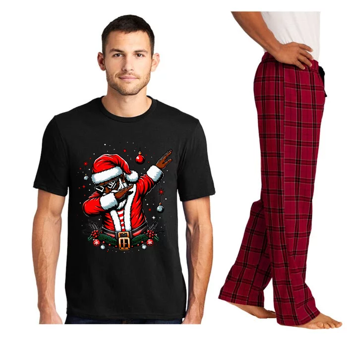 Black African American Santa Matching Christmas pjs Pajama Set