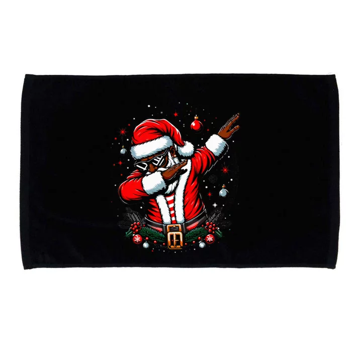 Black African American Santa Matching Christmas pjs Microfiber Hand Towel