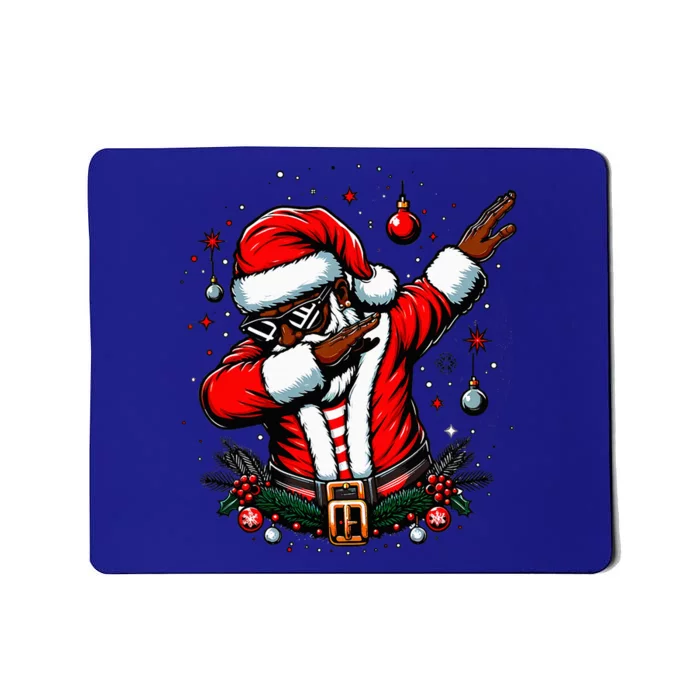 Black African American Santa Matching Christmas pjs Mousepad