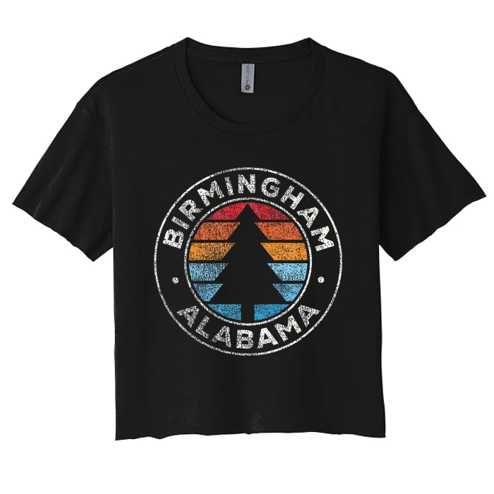 Birmingham Alabama Al Vintage Graphic Retro 70s Women's Crop Top Tee